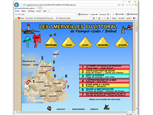 COMMUNAUTE DE COMMUNES PAIMPOL-GOELO. Réalisation d'un site web dédié à 7 portions du sentier du littoral, qui propose le téléchargement d'un audioguide, d'une application ou de la trace GPX. Une cartographie axonométrique, 15 tablettes, un dépliant d'appel, une carte postales et une affiche ont été fournis à l'office de tourisme. 