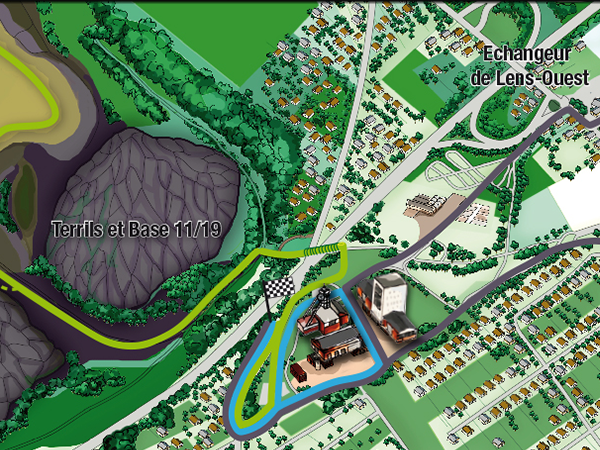 COMMUNE DE LOOS-EN-GOHELLE (61)- Réalisation d'une cartographie axonométrique de la ville et représentation des bâtiments principaux